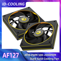 ID-COOLING Dark Gold 120mm Case Fan 4Pin PWM Daisy Chain Silent Cooling High Airflow 500-2000RPM Fan for CPU/Radiator