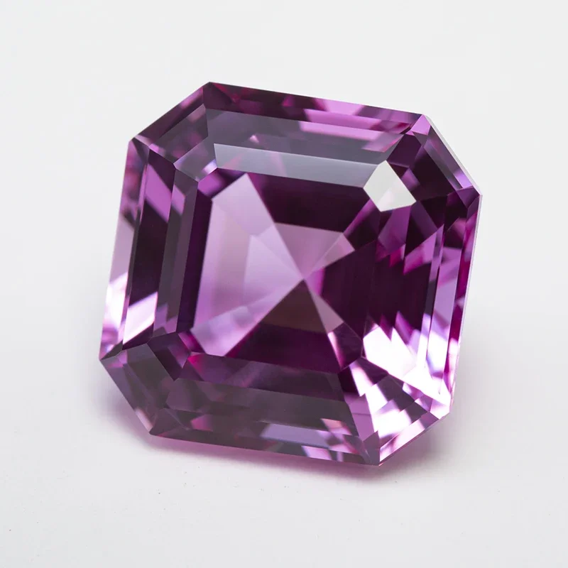 Top Lab Grown Pink Sapphire Square Chamfer Cut VVS1 Selectable AGL Certificate Gemstone Charms DIY forJewelry Making Materials