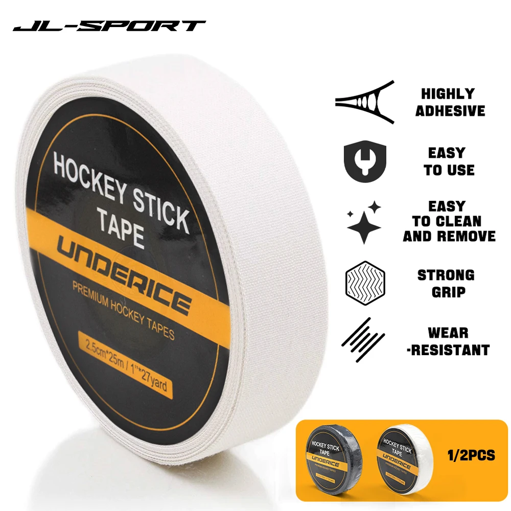 1/2pcs Hockey Tape 2.5cm 27 Yard Ice Hockey Stick Tape Self-Adhesive Badminton Handle Hockey Grip Tape Anti-slip Sport Accessory