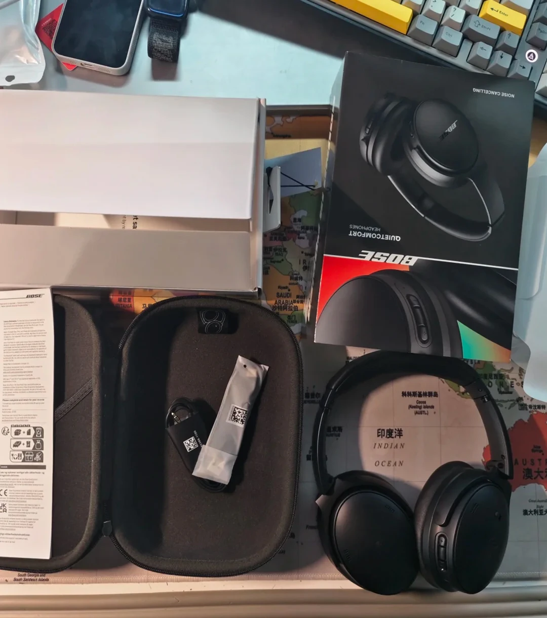 سماعات رأس لإلغاء الضوضاء من Bose-هادئ q45 ، أوضاع محيطة ، راحة بلوتوث ، عمر بطارية يصل إلى 24 ساعة ، التقاط الصوت