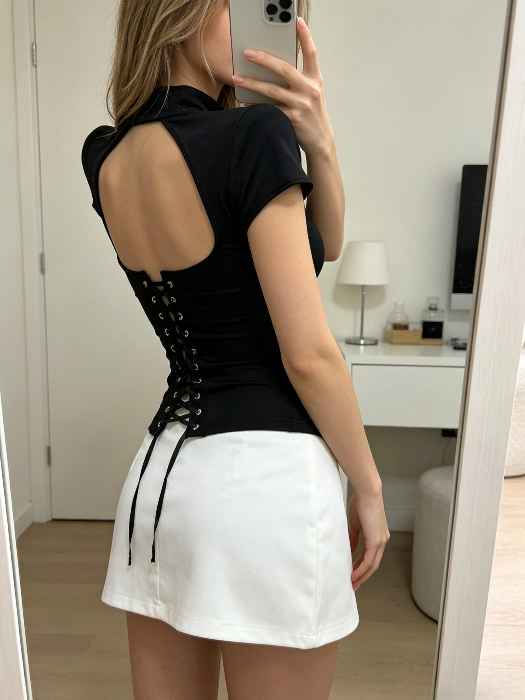 Slim Fitted Cheongsam Style Short Sleeve Top Mandarin Collar Frog Button Slant Placket Silver Dragon Embroidery Black Tee Shirt