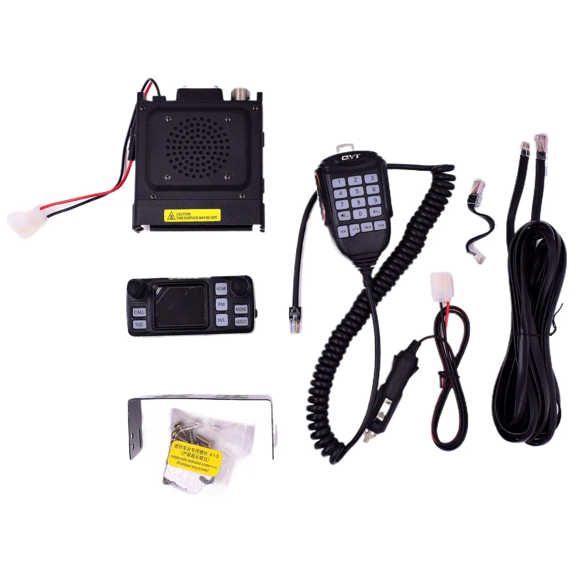 QYT KT5000 Mobile Radio VHF UHF Detachable Front Panel LCD Screen Display Keyboard Microphone Car Wireless Intercom