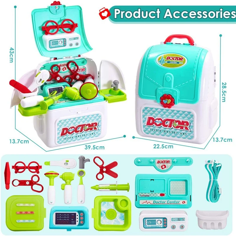 Crianças simulação médicos brinquedo médicos enfermeira kit para crianças fingir role play jogo carry case playsets