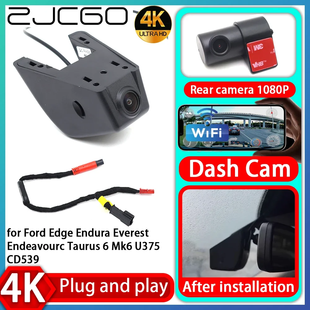 

ZJCGO UHD 4K 2160P Plug and Play DVR Dash Cam Video Recorder for Ford Edge Endura Everest Endeavourc Taurus 6 Mk6 U375 CD539