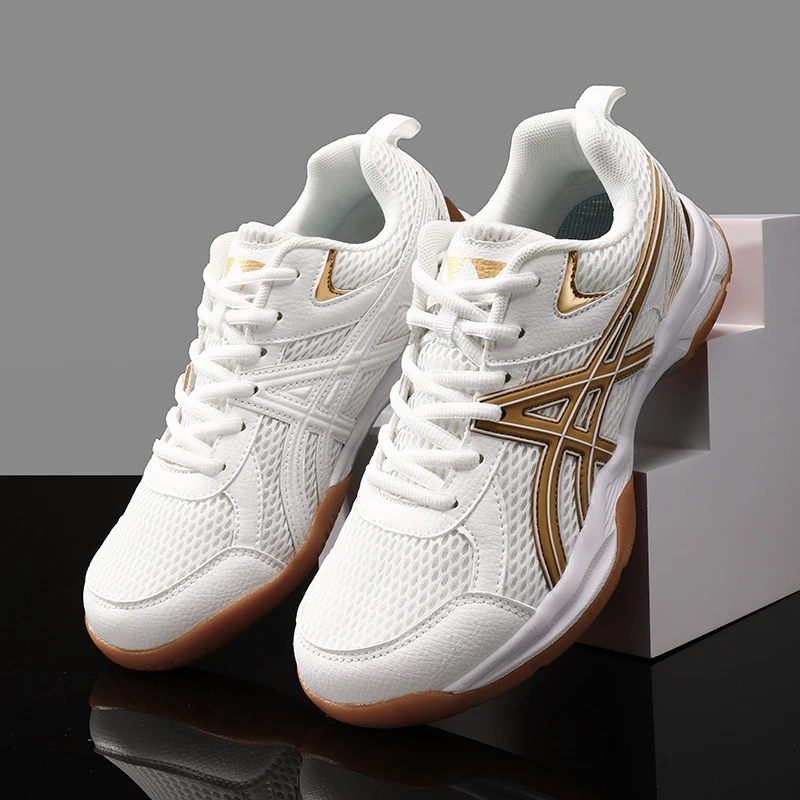 

Unisex Badminton Shoes Rubber Sole Anti Slip Wear-resistant Comfort Breathable Mesh Strap Training Shoes for Men Women