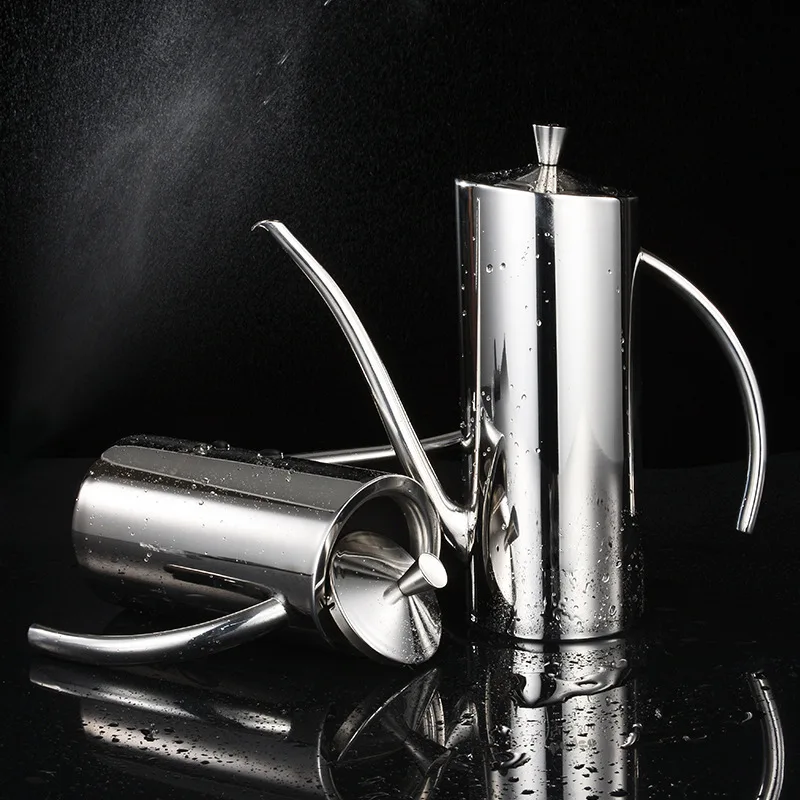 

European 304 Stainless Steel Cylindrical Oil Pot Creative Liquid Seasoning Storage Pot Dust Leak Proof Spice Jar Kitchen Utensil