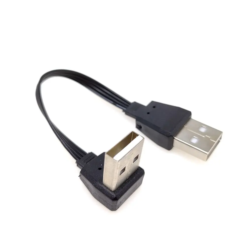 Fiches de câble USB vers USB souples, mâle court, angle droit, 90 degrés, type A, 0.1 m, 0.2 m, 0.3 m, 0.5 m