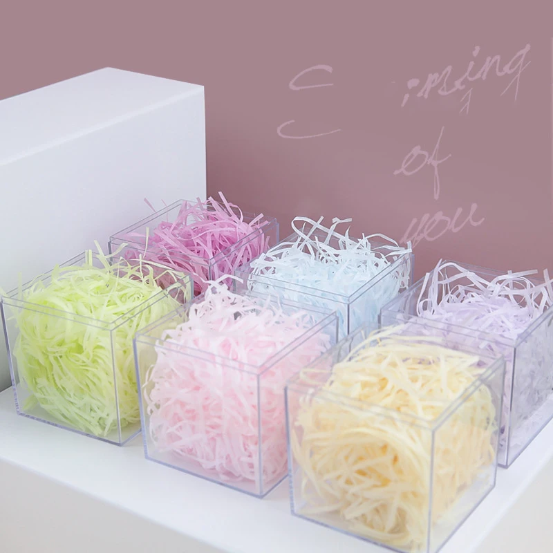 50g/Pack Colorful Shredded Lafite Paper DIY Wedding Party Candy Gift Box Filling Material Christmas Packaging Filler Home Decor