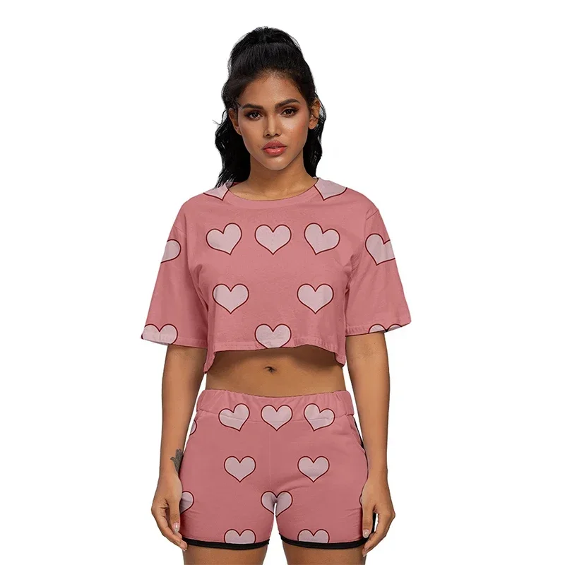 2025 AAภาพยนตร์ฆ่าตัวตายคอสเพลย์เครื่องแต่งกายแขนสั้นชุดกีฬาหญิงTeesกางเกงขาสั้นTเสื้อชุดวิ่งผู้หญิงHelloใหม่Wat1