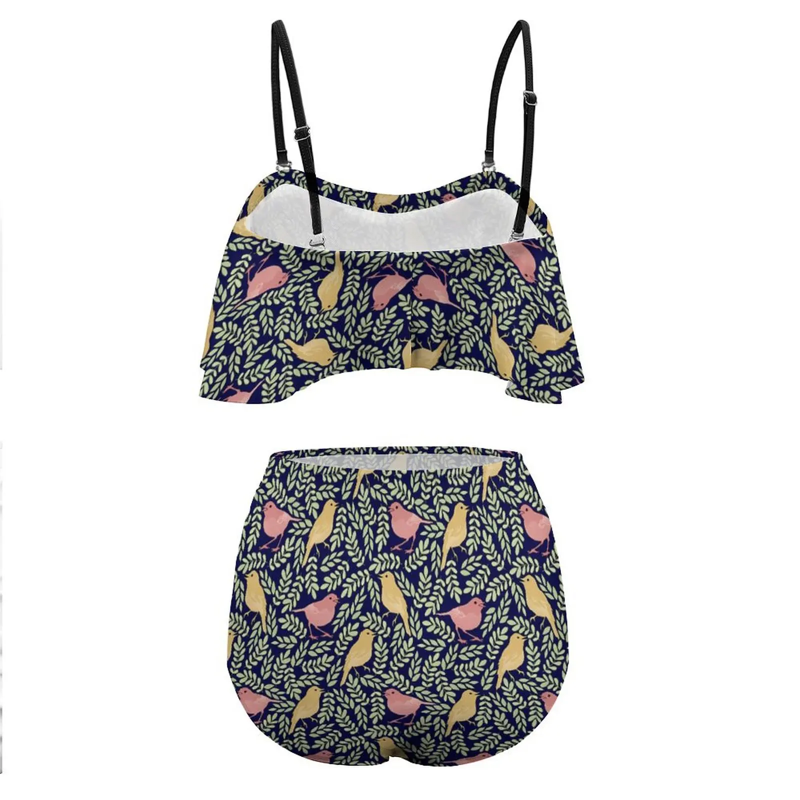 Vogelliedbird bikini's set botanische print bikini badpak sexy hoge taille moderne badmode surfen ontwerp zwemkleding