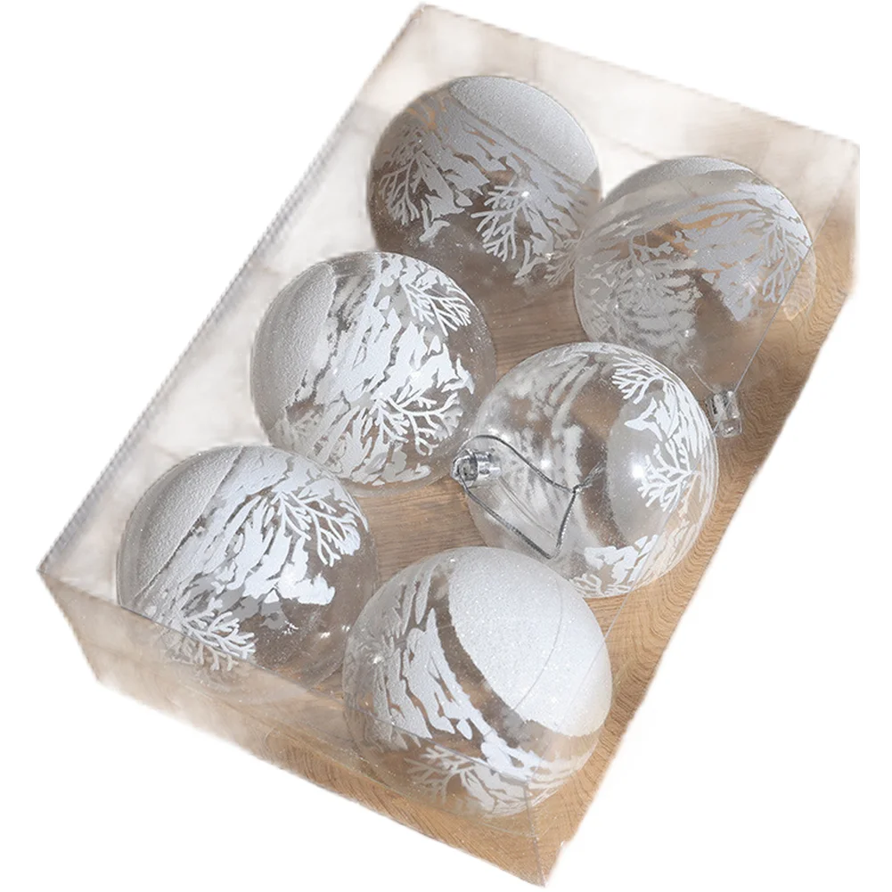 Adornos de bolas de Navidad transparentes hechos a mano de 6 cm para colgar en árboles y ventanas con obras de arte pintadas detalladas para decoración navideña