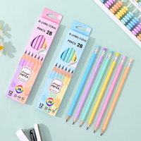 12PCS pencil, 2B pencil, boxed triangle pole painting, drawing and writing school student exam pen office stationery gift
