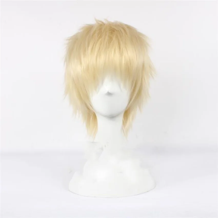 

Anime Haikyuu!! Kei Tsukishima Short Light Blonde Cosplay Costume Wig Heat Resistant (not include glasses)+ Wig Cap