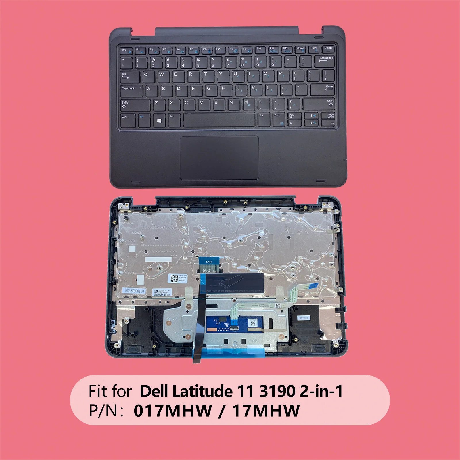 

017 МГц, 17 МГц Вт, LWL, новый оригинальный для Dell Latitude 11 3190 2-в-1, подставка для рук с клавиатурой и тачпадом, черный