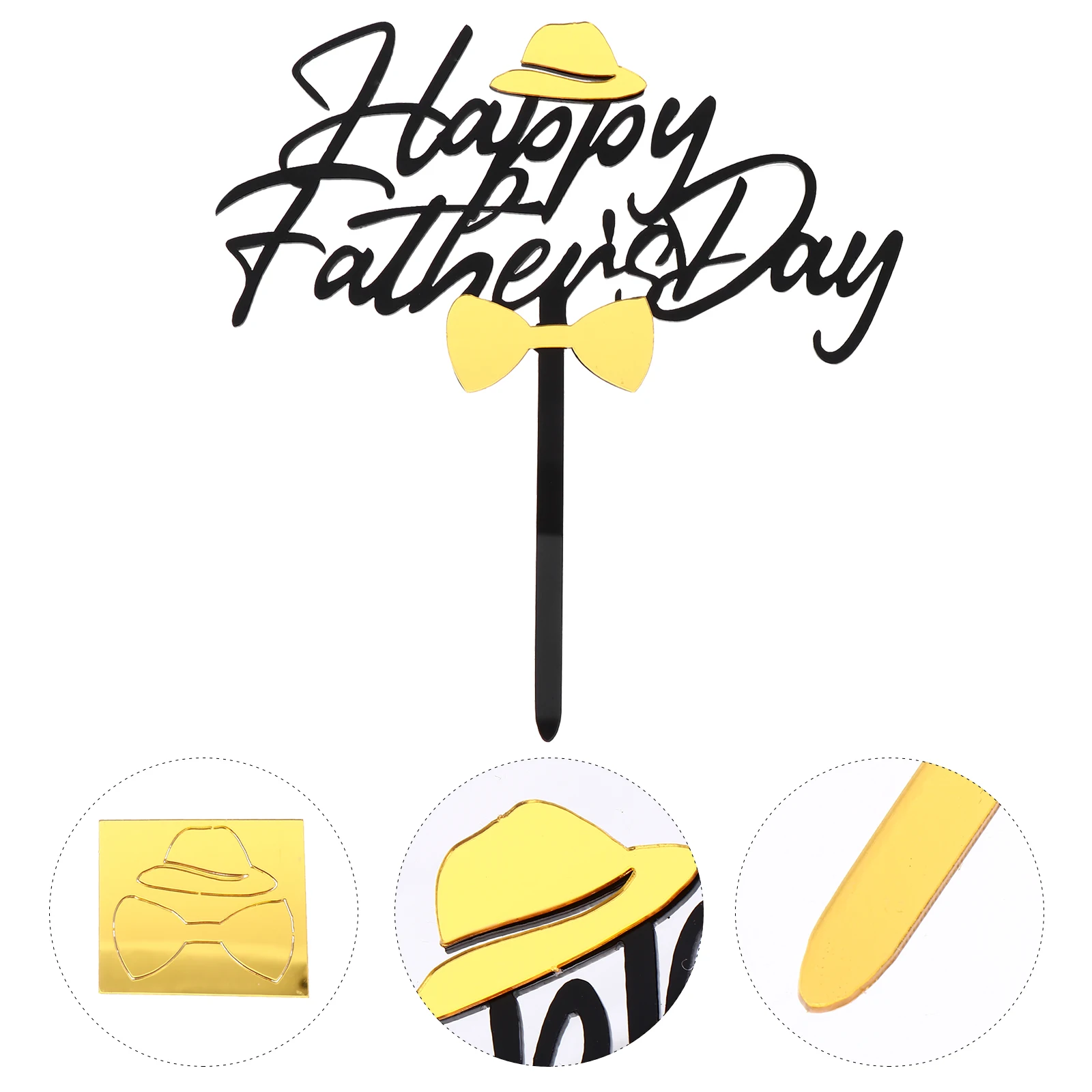 

10 Pcs Cake Insert Father's Day Picks Cupcake Toppers Decorations Graduation Hat Acrylic Party Supplies Dad
