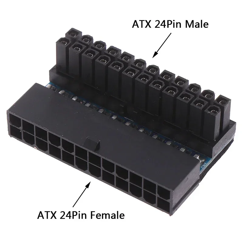 2Pcs/lot ATX 24Pin 90 degree 24 pin to 24pin Power Plug Adapter Motherboard Power Connectors Modular for Power Supply Cables