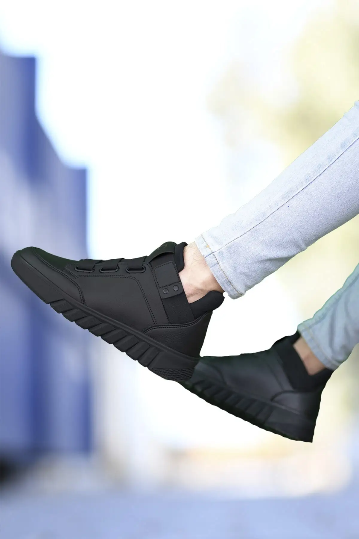 Black Unisex Sneaker Boots 2022 MODEL 3 color sneaker model boots style stylish fashion Daily platform heel van shoelaces chaussure