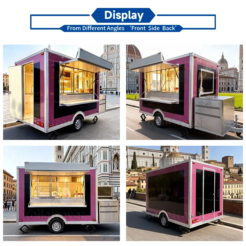 Outdoor Mobile Food Truck Trailer Fully Equipped Food Trailer Coffee Custom Full Kitchen Food Truck Made in China