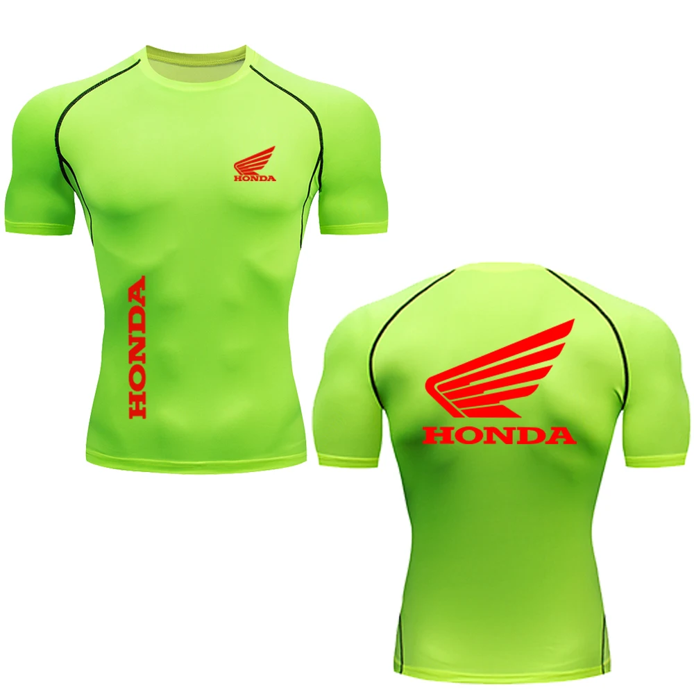 

Honda Red Wing Printed Compressed Shirt, Men's Sports Quick-Drying T-shirt, Gym Exercise Running T-shirt, Shirt Top