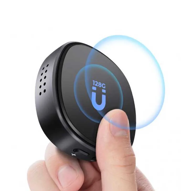 

Мини-диктофон с голосовой активацией и магнитом, 128 ГБ, емкость 1600 часов, шумоподавление