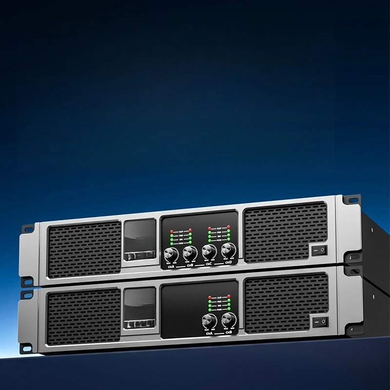 Professional digital power amplifier, two or four channel home stage audio, high power amplifier