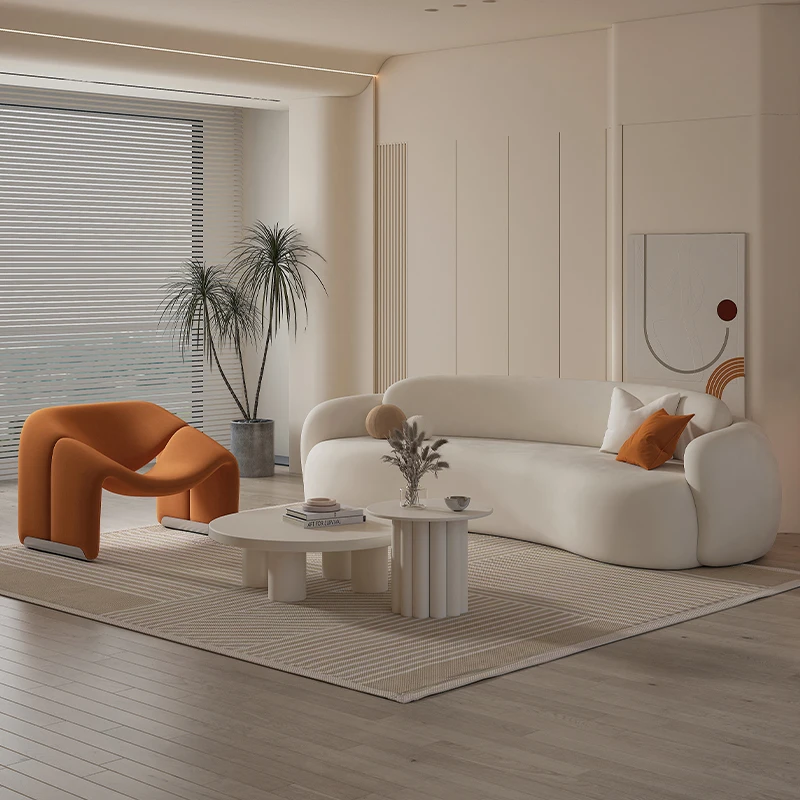 クリーム風ソファ、美容室、オフィス、モダン、シンプル、リビングルーム、家庭用、小さなアパート、交渉、アパート、店舗、休憩所