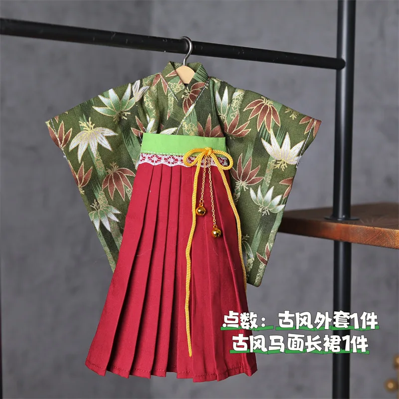 Japanischer süßer Yukata-Kimono mit Blumenmuster und Dienstmädchenrock für normale 1/6 BJD 30cm Actionfiguren-Körpermodelle – Detail 36