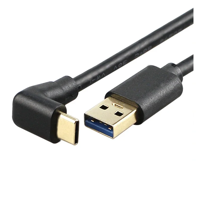 Gold-Plated 90-Degree Right Angle Type-C to USB 3.0 Elbow Cable for Charging And Data Transfer Hard Disk Notebook Mobile Phone A