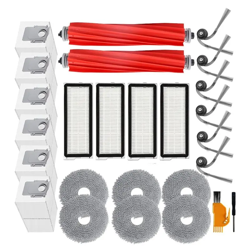 

Комплект сменных запчастей для Roborock QV 35A/QV 35S/QR 798/QR 598 - 26 предметов, включая щетку для пылесоса, HEPA-фильтр, тряпку для мытья полов, мешок для сбора пыли