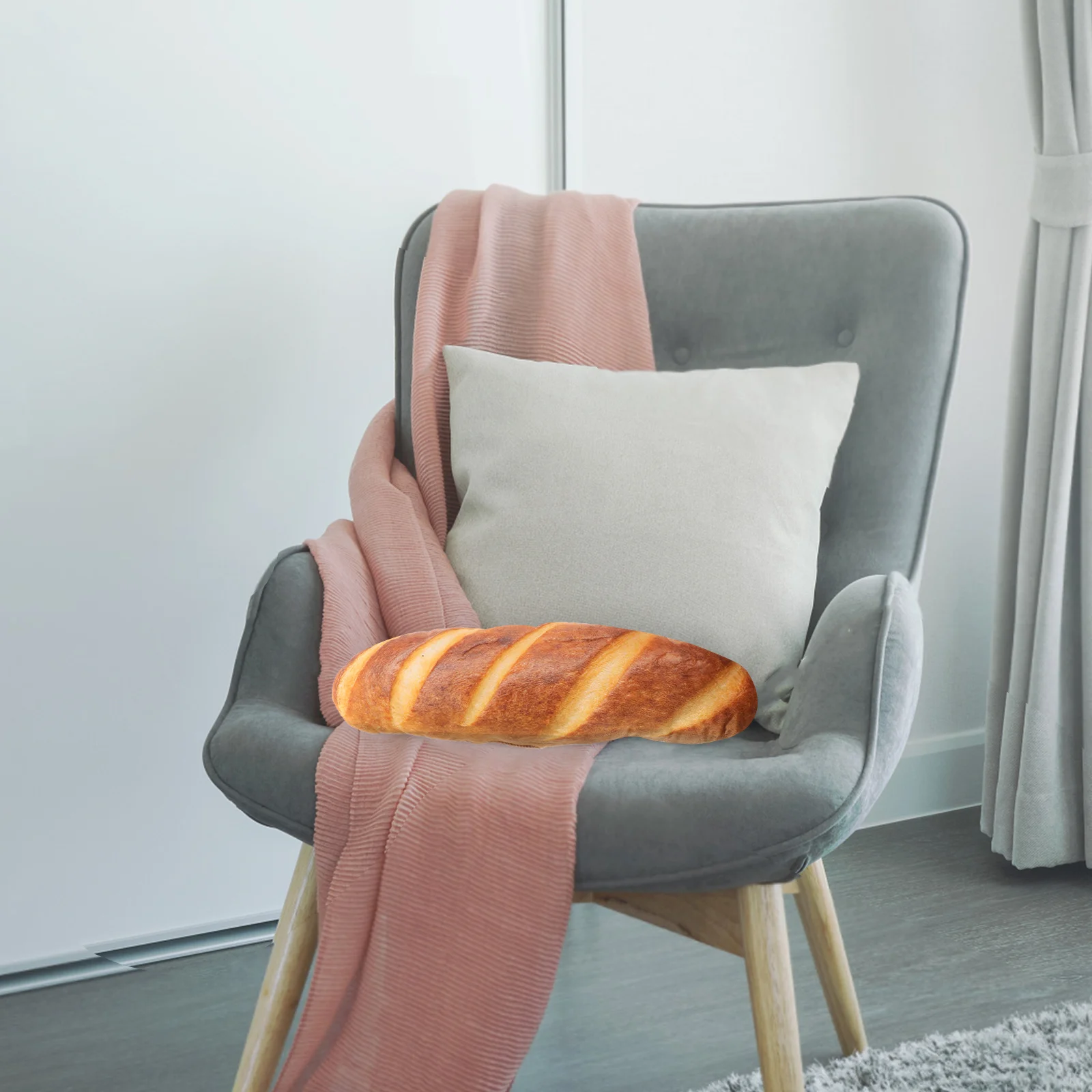 Almohada de pan de simulación, diseño francés, decoración de mantequilla, cremallera lavable, decoración del hogar, cojín Lumbar, sofá cama, Animal relleno