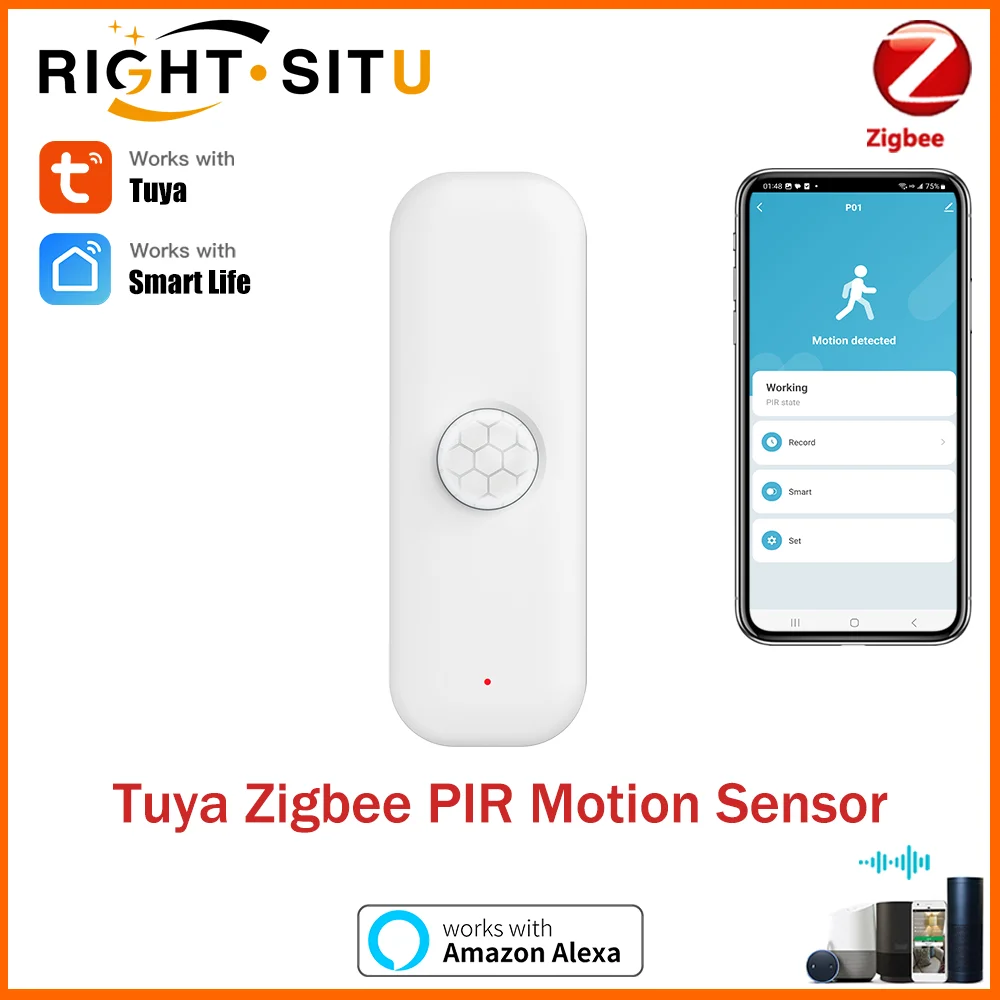Tuya Zigbee 3.0 PIR-Bewegungssensor für Smart Home APP-Fernbedienung, funktioniert mit SmartLife Google Home Yandex Alexa