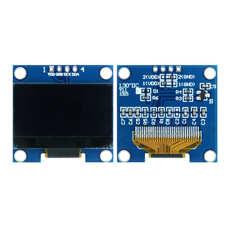 1.29 Inch I2C OLED Display Module 128x64 SSD1315 Driver COG Monochrome White - 4Pin Small LCD Screen Module for Arduino