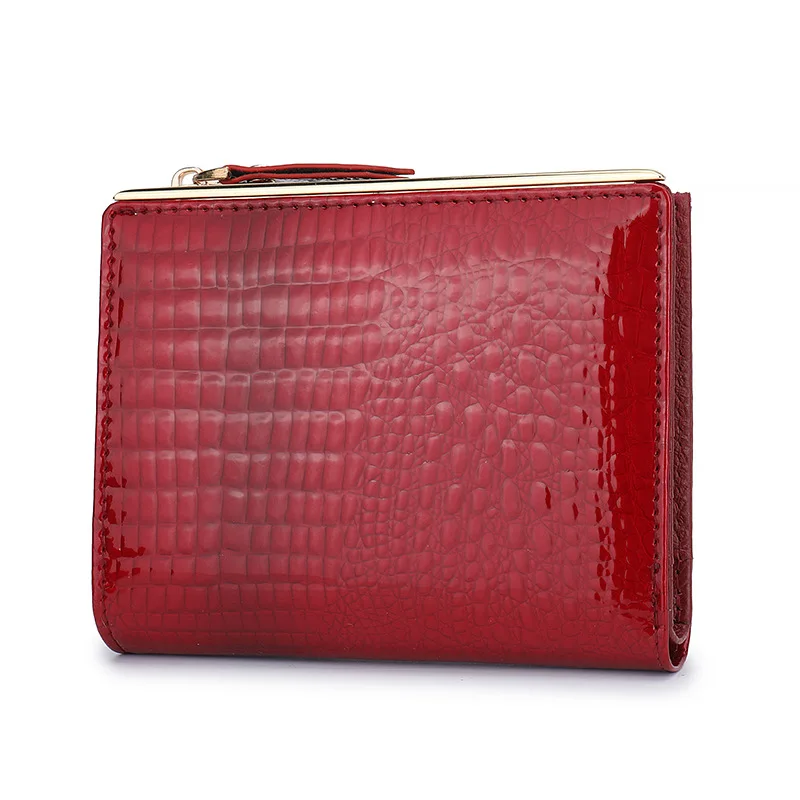 Genuine Leather Wallet for Women Short Bifold Design Multi Card Slots Fashionable PU Card Holder