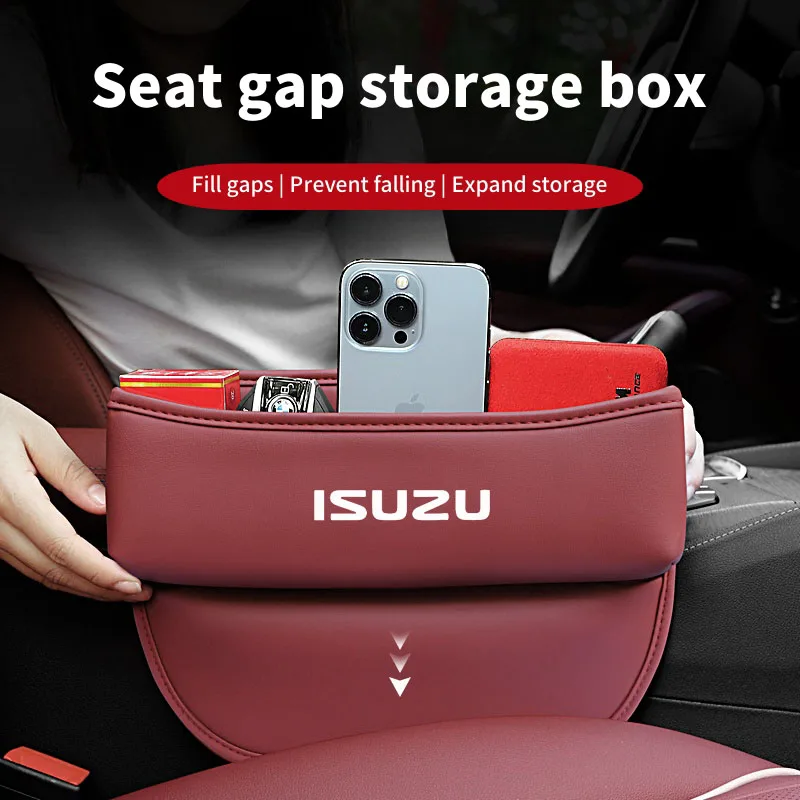 

Car Slit Box Organizer PU Leather Car Seat Crevice Gap Storage Bag for Isuzu D-MAX II V-CROSS Mu-X TAGA WFR VAN NFR ATV TROOPER