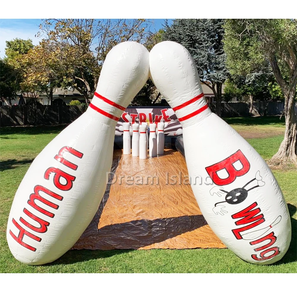 Interactive Carnival Inflatable Bowling Ball Arena Playground Sports Entertainment Product for sale