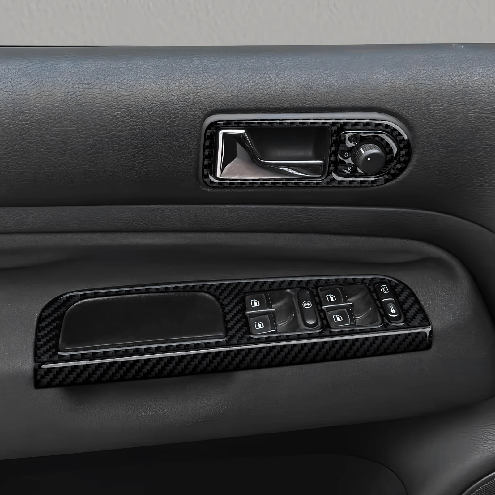 For VW Jetta A4 Bora Golf IV MK4 R32 GTI Variant (1997-2005) Trim, Car Window Lift Switch Panel, Carbon Fiber Interior Sticker. - view 5