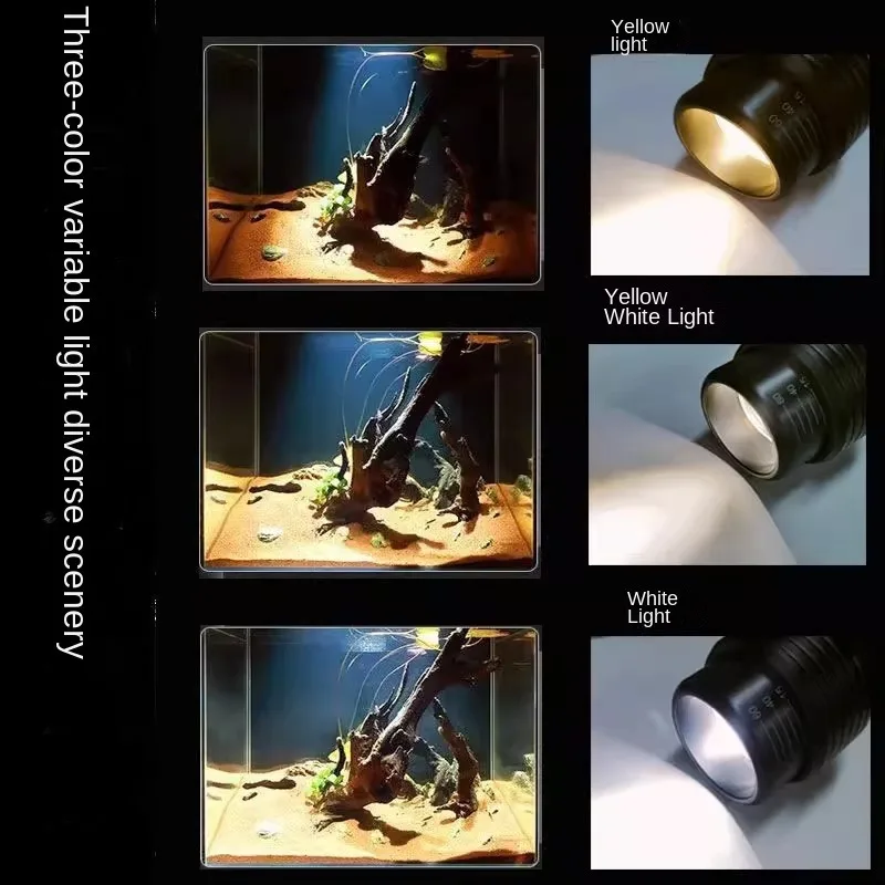 Modern Fish Tank LED Aquarium Light Zoom Spotlight Adjustable Focus Dimmable Aluminum Alloy 10W-20W Water Plant Growth Guangdong