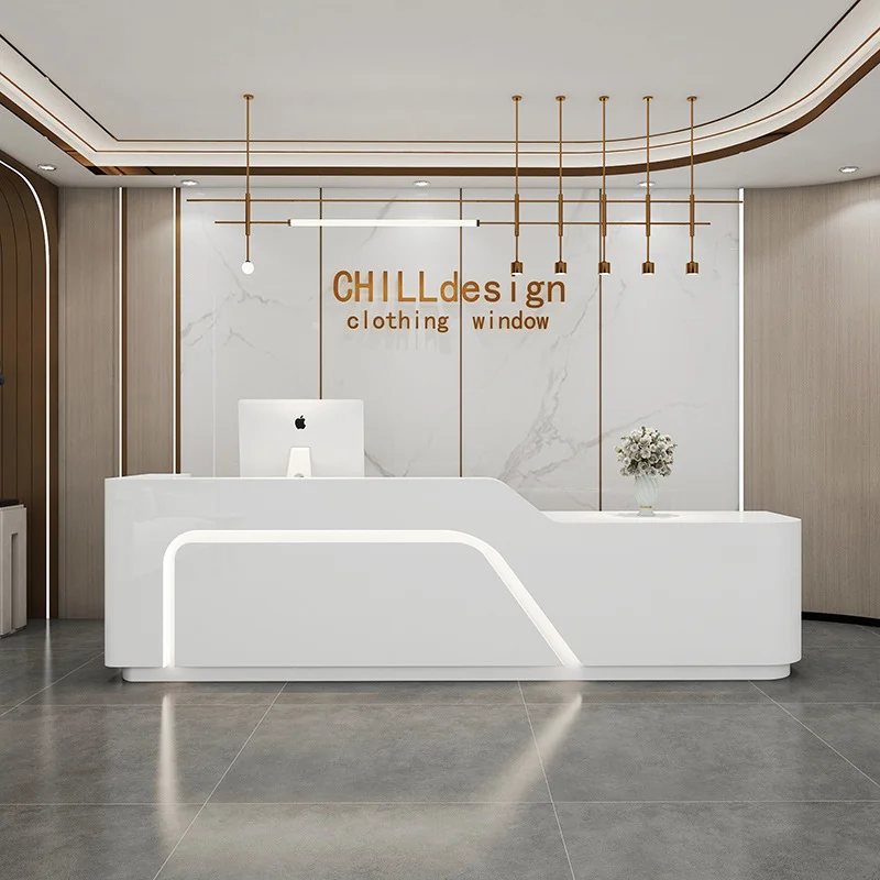 

Modern Fashion Reception Desks Simple Elegant Reception Desks Light Luxury Office Furniture Sportello Di Ricevimento YSJDT