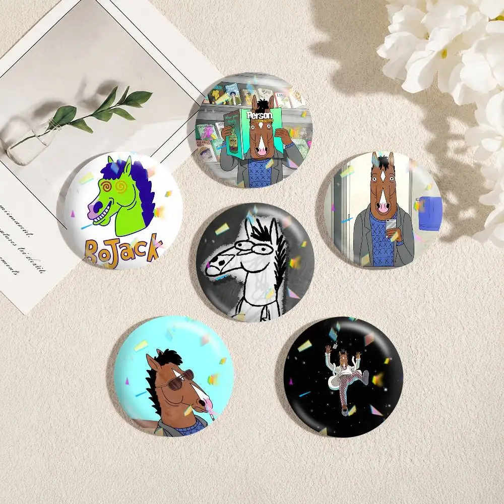 BoJack H-Horseman  25 32 44 58 75mm Badges Personalized Round Brooches Pins Accessory Gift