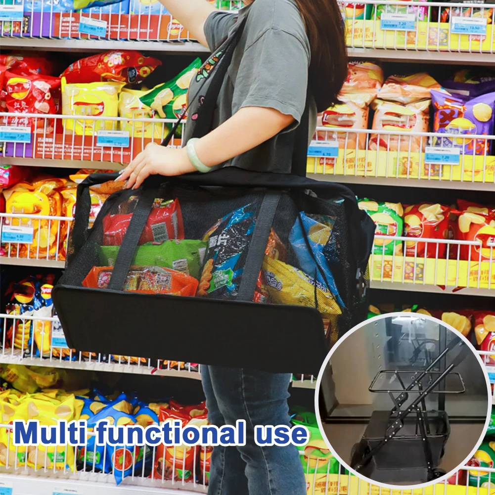 

Foldable Shopping Cart Multifunctional Portable Shopping Cart Removable Basket Folding Shopping Cart for Picnic Camping