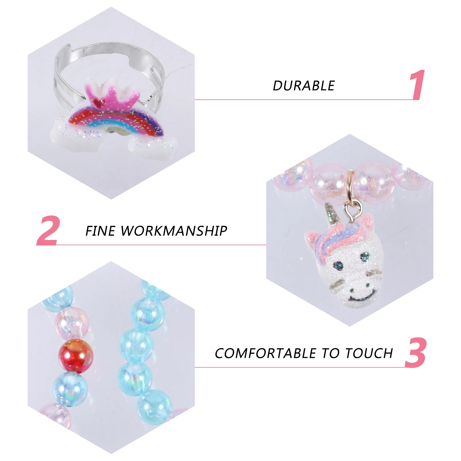 

Children's DIY Beaded Bracelets 2 Sets Plastic ABS Pearl Craft Lovely Elastic Fashionable Wristb s Bracelet Sets Sweet Beaded