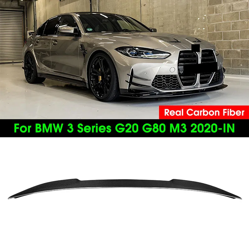 Autoclave Carbon Real Carbon Fiber Trunk Spoiler Wing For BMW New 3 Series G20 Sedan & Its M3 G80 2020-IN 0Boot Lid Lips