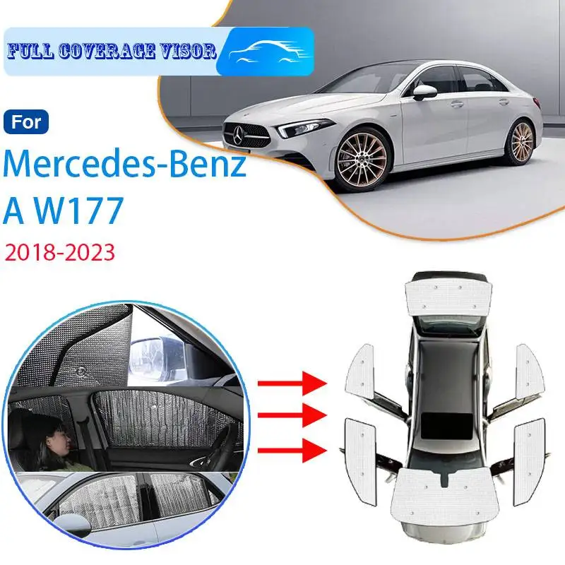 

For Mercedes~Benz A W177 V177 Z177 2018~2023 2020 2021 2022 Car Full Coverage Sun Visor Sun Protection Windshiel Car Side Window