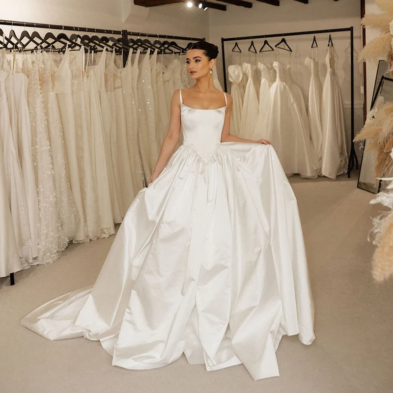 

Eightree 2026 Princess A-Line Wedding Dresses Spaghetti Straps Sleeveless Bridal Dress Women Wedding Ball Prom Gowns Customized