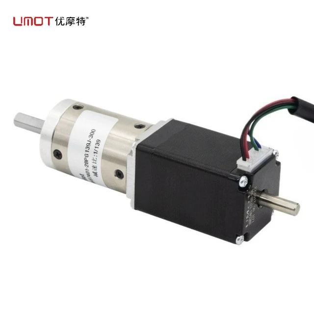 UMOT DC 12V Nema8/11/14/17/23/24 Double-axis Shaft Planetary Gear Stepper Motor with Removable Handwheel Geared Gearbox Reducer