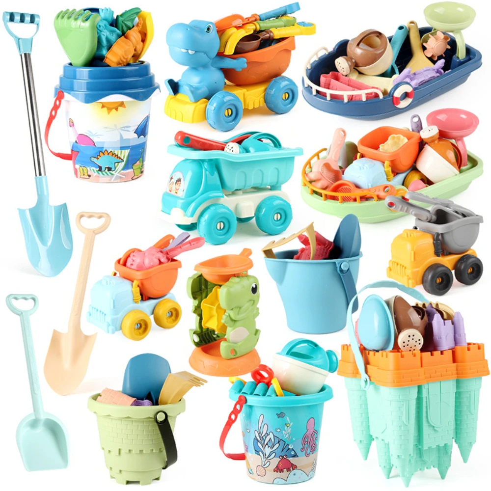 Set di giocattoli da spiaggia Regalo Giocattolo da spiaggia Pala Barca da spiaggia Estate all'aperto Castello da spiaggia Modello Giocattolo Carrello da spiaggia Set di giocattoli Giocattolo d'acqua