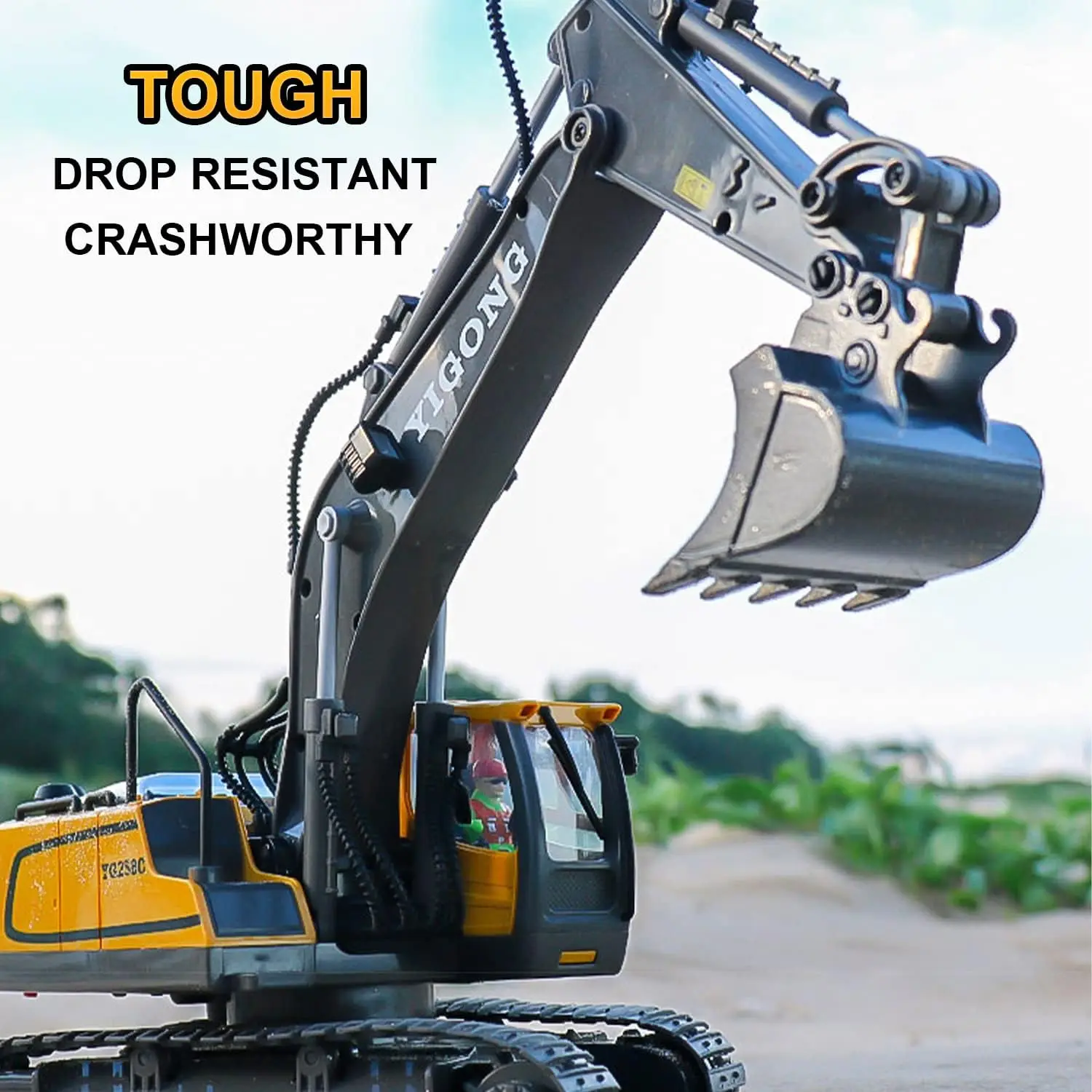 

11 channel remote control excavator: 680 ° fully rotating construction vehicle toy, metal shovel electric model
