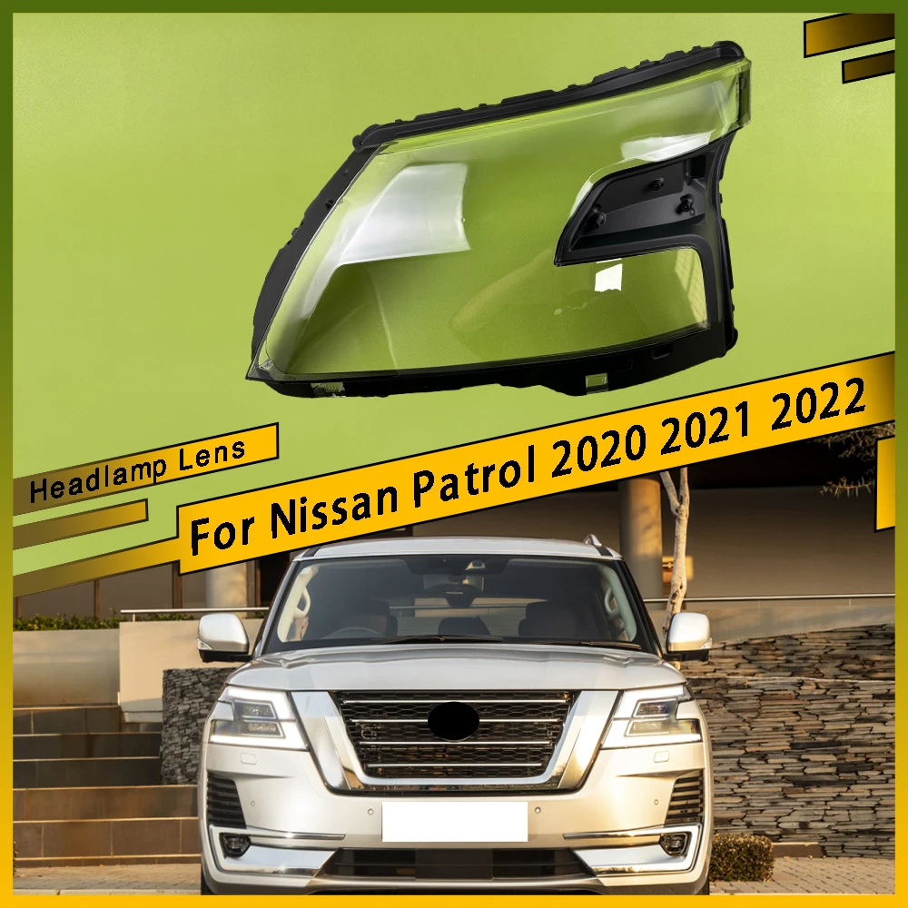 

Для Nissan Patrol 2020 2021 2022, колпачки для автомобильных фар, крышка передней фары автомобиля, абажур, линза лампы, стеклянный чехол