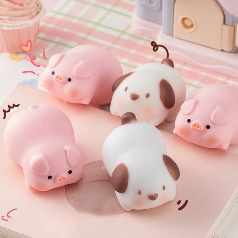 Jouets Anti-Stress pour chien cochon, balle anti-Stress en farine, Animal de dessin animé mignon, balles de ventilation à presser, jouet de pincement pour enfants, poupée cadeau