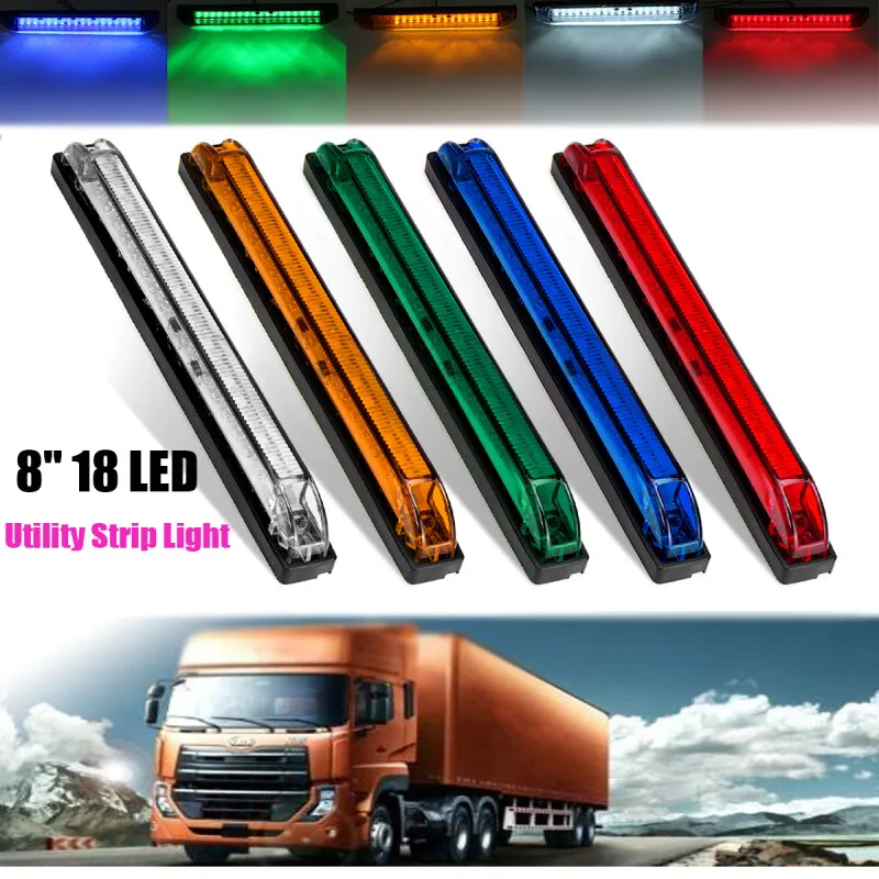 2PCS  18 LED Side Marker Light Bar Strip Rear Fog Lamp Waterproof For Truck Trailer Lorry RV Boat 12V/24V Car Accessories